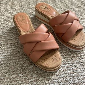 Vince Camuto Brown Tan Platform Sandals